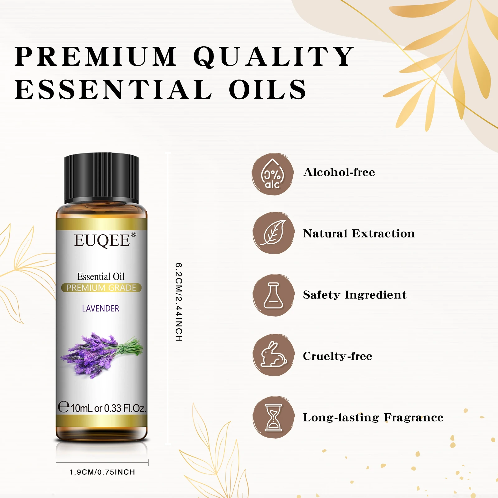EUQEE 10ml Pure Natural Essential Oil Lavender Jasmine Eucalyptus Vanilla Sandalwood Sweet Orange Lemon Oregano Neroli Fragrance 5