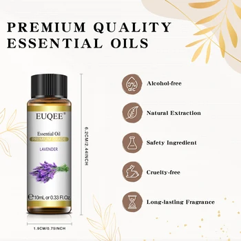 EUQEE 10ml Pure Natural Essential Oil Lavender Jasmine Eucalyptus Vanilla Sandalwood Sweet Orange Lemon Oregano Neroli Fragrance 5