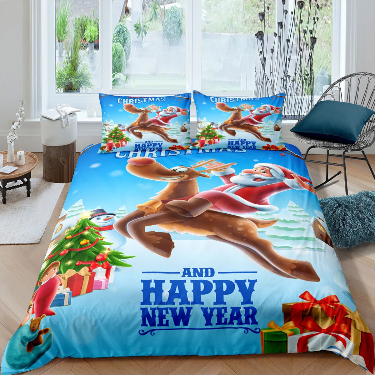 

Christmas Duvet Cover Set Snowflak Tree Queen King Double Bedding Twin Single Child Kid Adult New Year Gif Bed