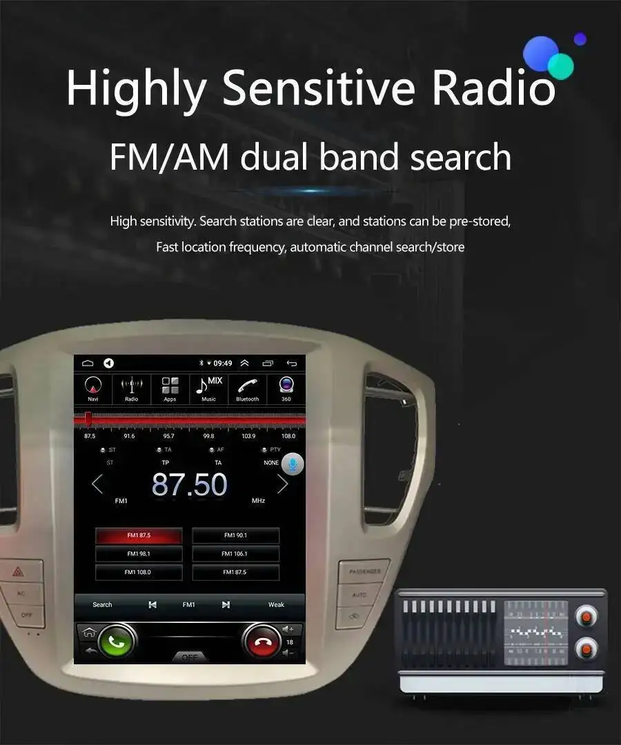 Black Color Car Multimedia Player For Toyota Highlander Kluger 2001-2007 4G WiFi