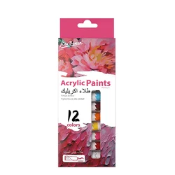 Vibrant 12-Color Acrylic Paint Set for Creative Art Projects - Beginner-Friendly Waterproof Tubes (Acrylic Paints)