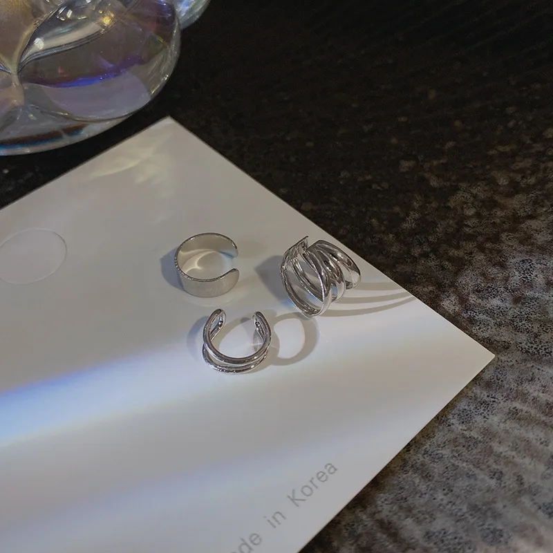 Silver Color Leaves Clip Earrings for Women Men Creative