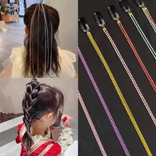 

Shiny Rhinestone Head Chain Invisible Girls Hairpin Hair Clip Headdress Jewelry Luxury Long Tassel Ornaments Hair Accessories