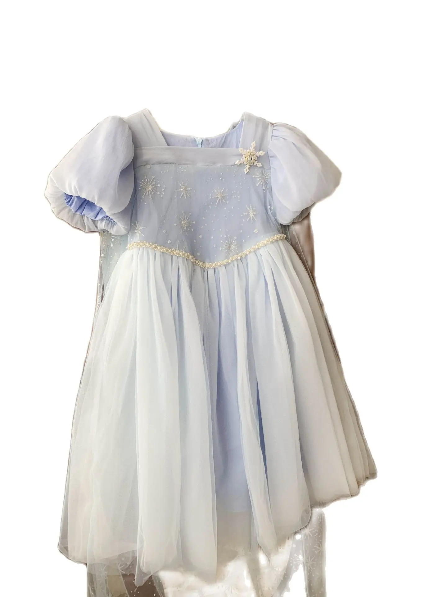 

Горячая Распродажа, мультяшная принцесса, искусственное синее платье с буфами, костюм для Хэллоуина, карнавала для девушек