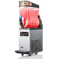 Stainless Steel Commercial Slushie Maker 15L Capacity Smoothie Machine 110V Customizable Drinks LED Bowls Fast Freezing Ideal 1