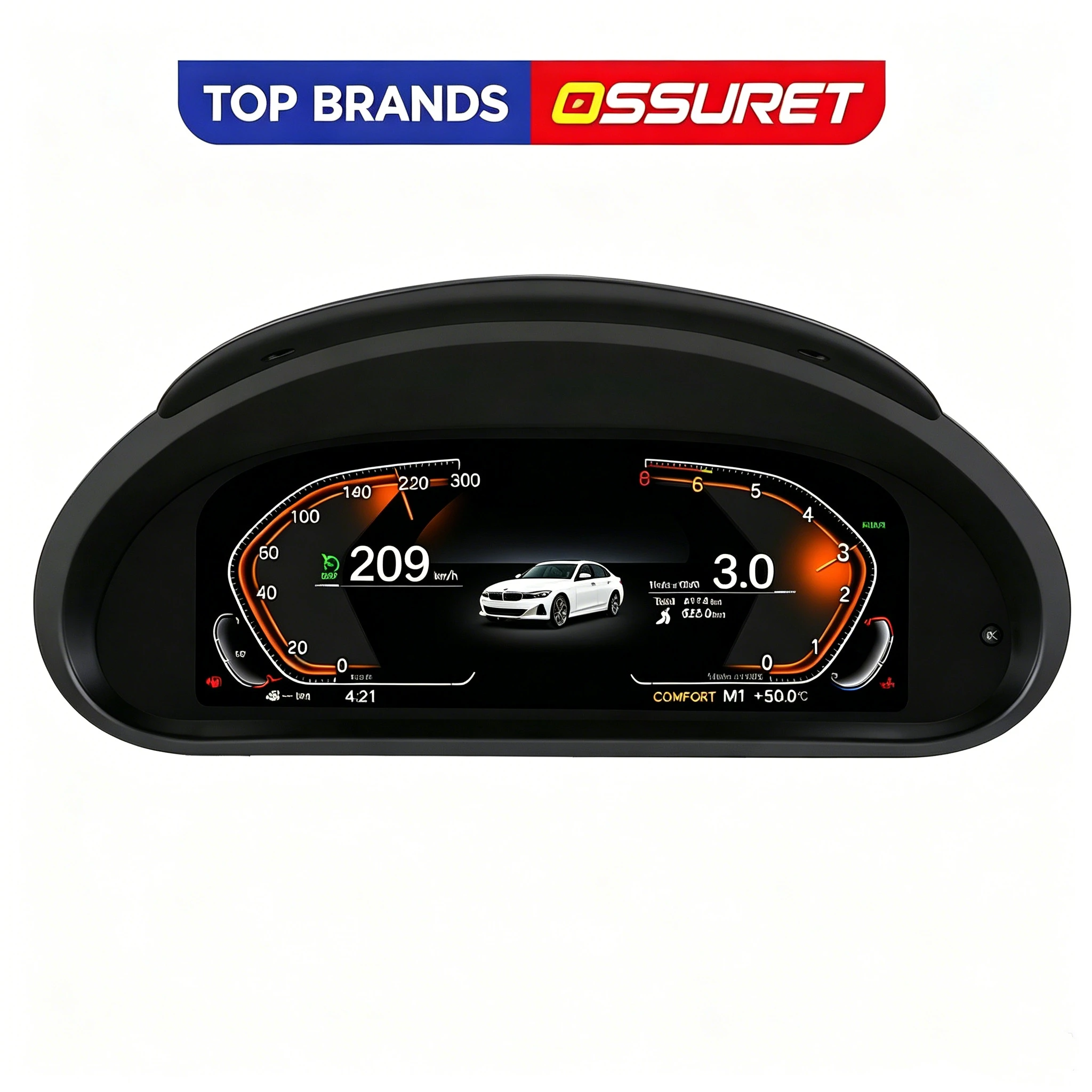 OSSURET Gran Oferta Envío Rápido Panel de Instrumentos Digital de 10.25 Pulgadas con Sistema Linux, Velocímetro LCD Completo para BMW Serie 3 E46 1999-2004, Múltiples Idiomas, Estilo ID6, Pantalla OBD con Funciones Originales del Coche, Pantalla HD 1920*720, Plug and Play, Indicadores para Coche 1