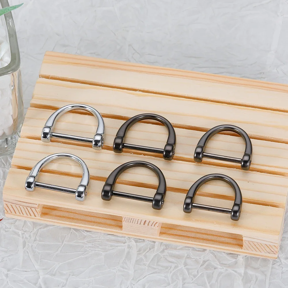 100pcs Horseshoe Clasp Metal Car Key Ring Horseshoe Buckle Zinc Alloy D-Type Buckle Metal Hardware Simple Practical Accessories