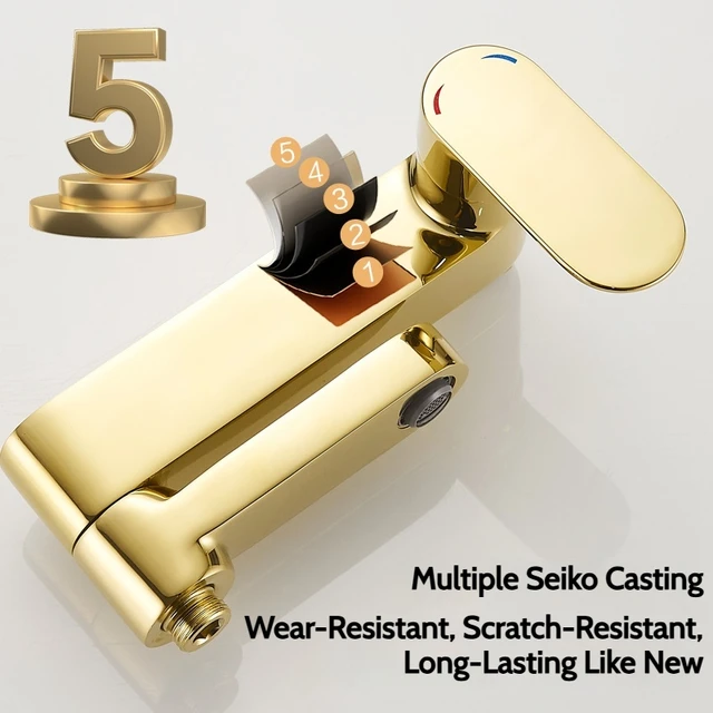 Modern Style Luxury Gold 2-Function Wall Mounted Shower Faucet Set Rotation Brass Shower Faucet Set Single Handle Shower System 5