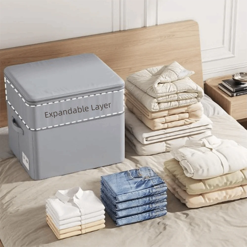 Oxford Cloth Compressible Duvet Storage Bag Large Capacity Dustproof Clothes Quilt Storage Bag Moisture-proof Foldable