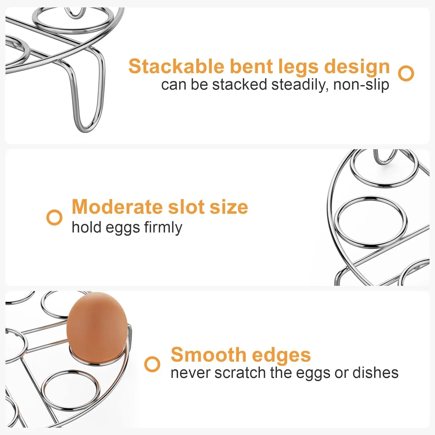 Egg Steamer Rack Stainless Steel Trivet for Instant Pot Accessories Fit 6 8 Qt Pressure Cooker Ninja Foodi Cook 18 Eggs 2 Pack S