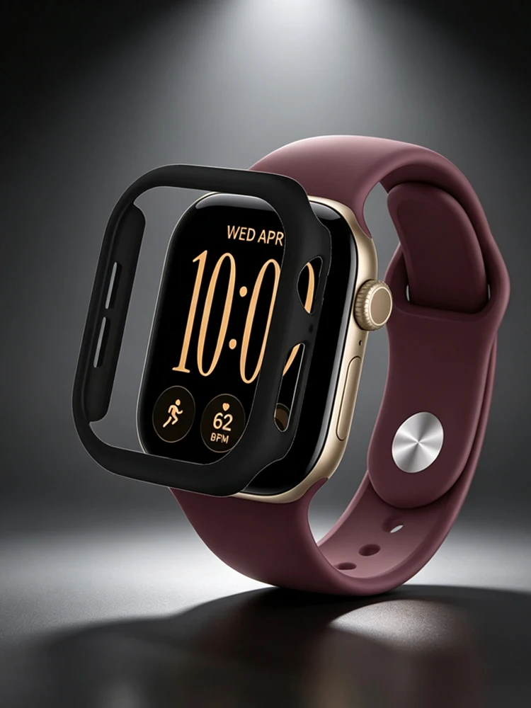 Premium PC Protective Case for Apple Watch - Hard Hollow Bumper Cover and Accessories