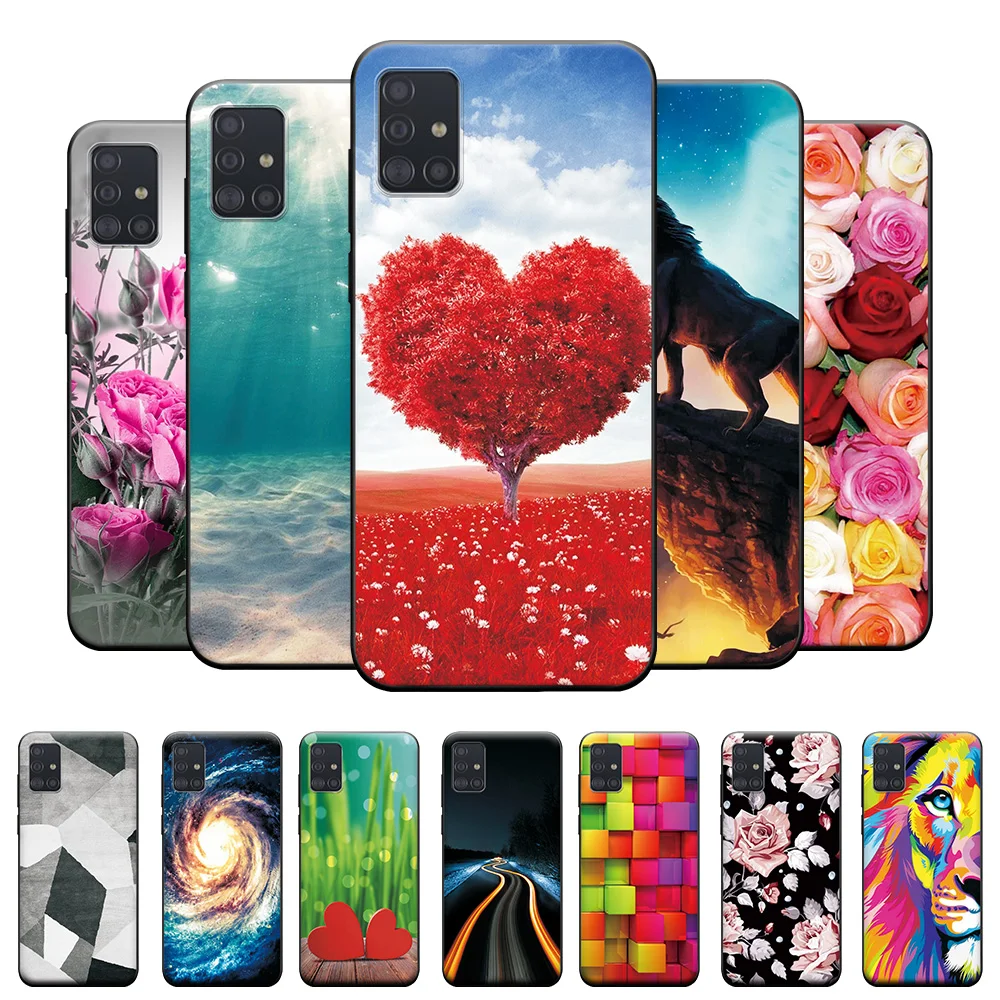 Per Samsung Galaxy A51 Custodia Morbida Cover In Silicone Per Galaxy A51 5G Custodia Per Samsung A51 4G Cover Coque Love Tree Bumper Cute