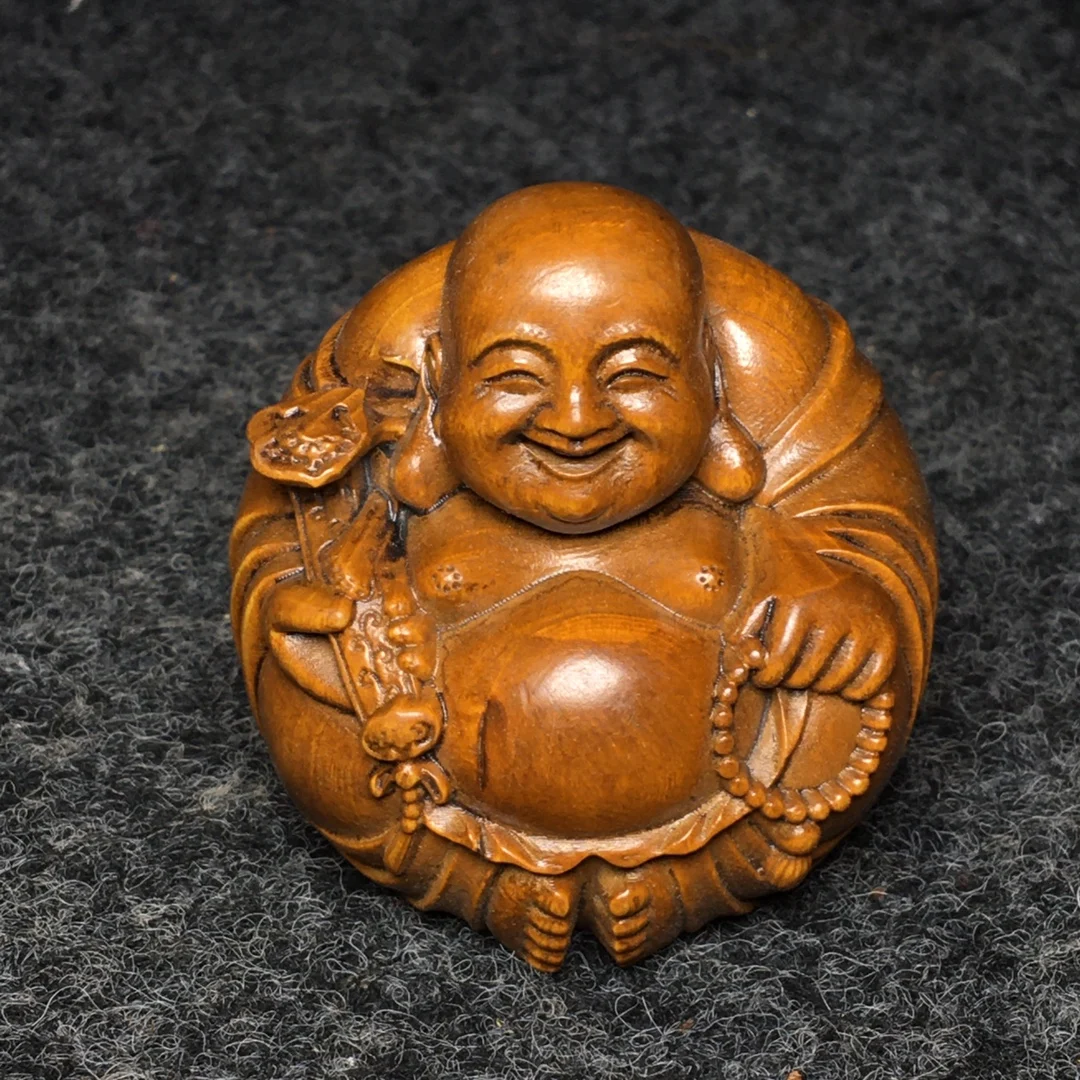 

China collectables - autograph collection maitreya boxwood carving furnishing articles furnishing articles
