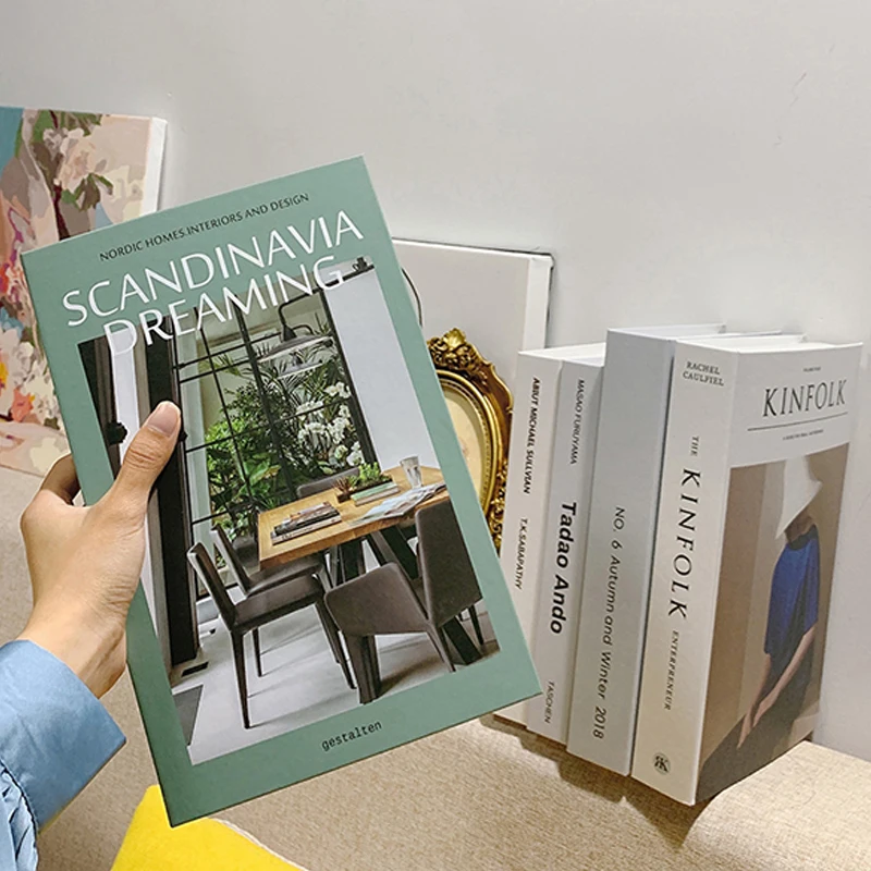 Modern Fashion Simulation Fake Book Storage Can Open Luxury Living Room Model Room Home Office Cafe Photo Props Decoration