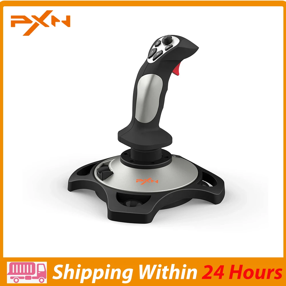 Flight Joystick PXN 2113 USB Flight Simulator Stick Multi-function Flight Controller with 8 Direction Coolie Hat Accurate Strike