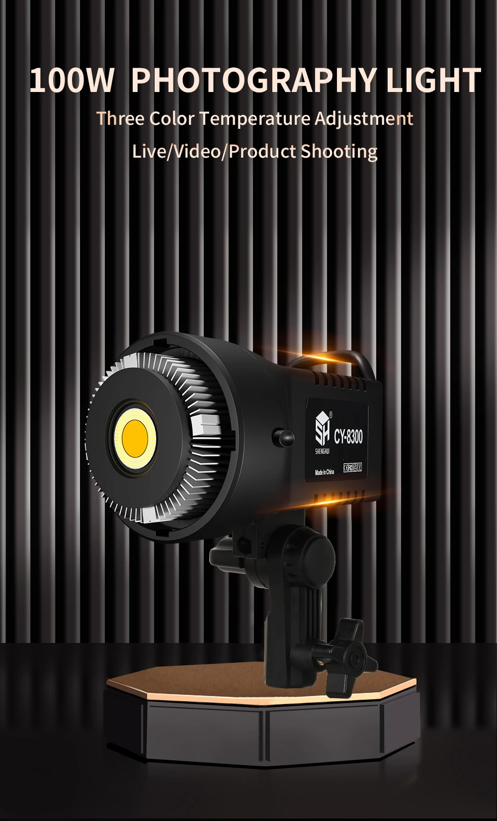 vídeo LED, flash retrato, acessórios de estúdio, youtube, 100W