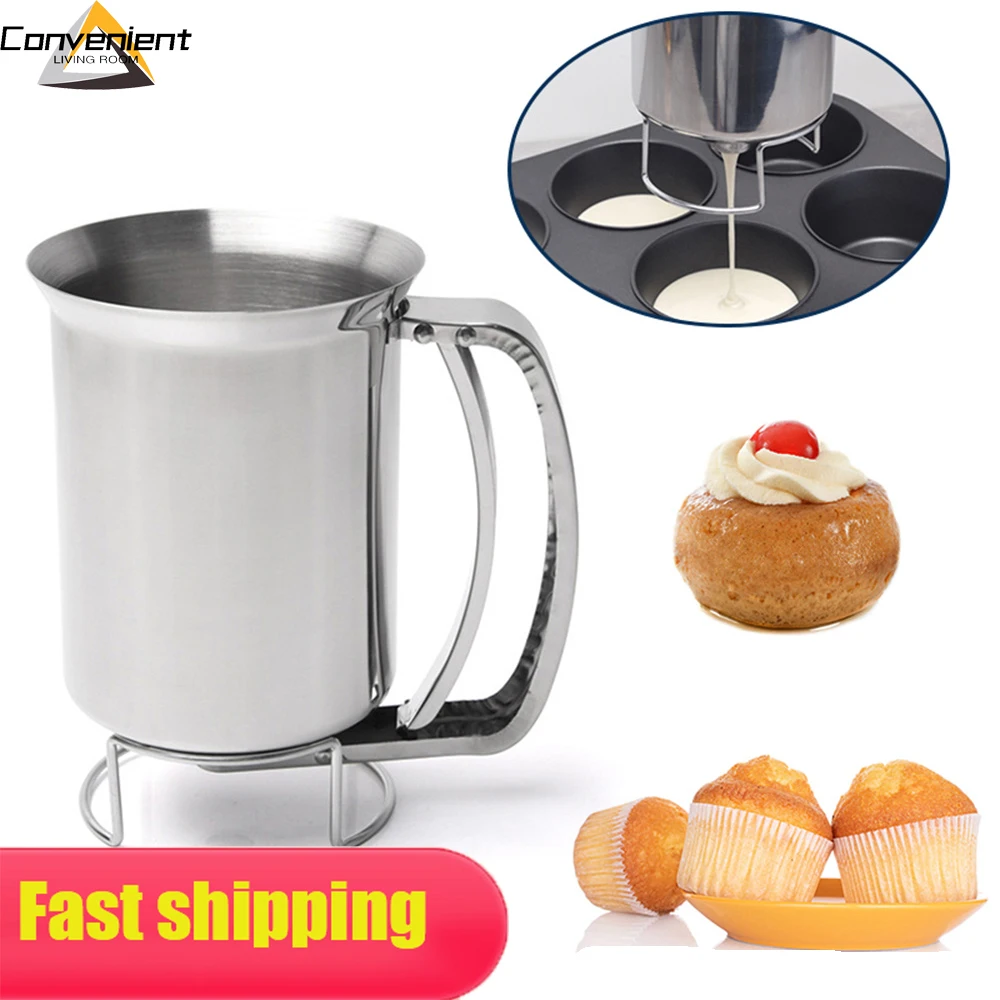

Stainless Steel Funnels Batter Pancake Ball Dispenser Cake Cupcake Steel Baking Cake Waffles Flour Paste Funnel Kitchen Tools