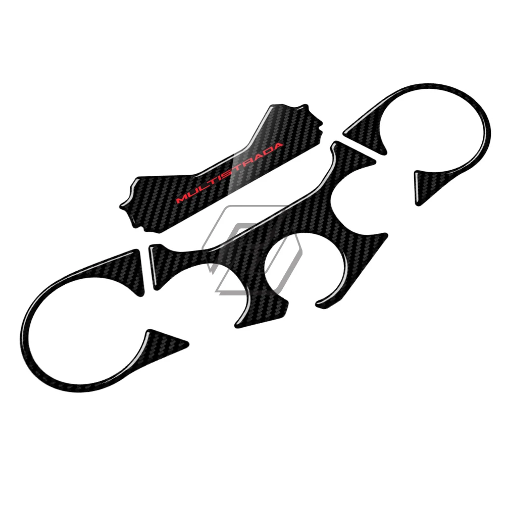 Motorcycle Carbon-look Top Triple Clamp Yoke Sticker For Ducati Multistrada 2011 2012 2013 2014