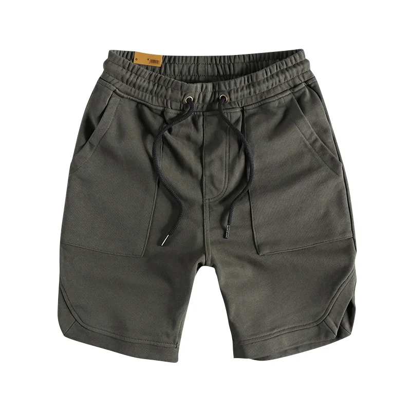 Pants with slit at the bottom, fixed woven wash Terry casual shorts, men's summer Trend Sports Shorts, youth Capris