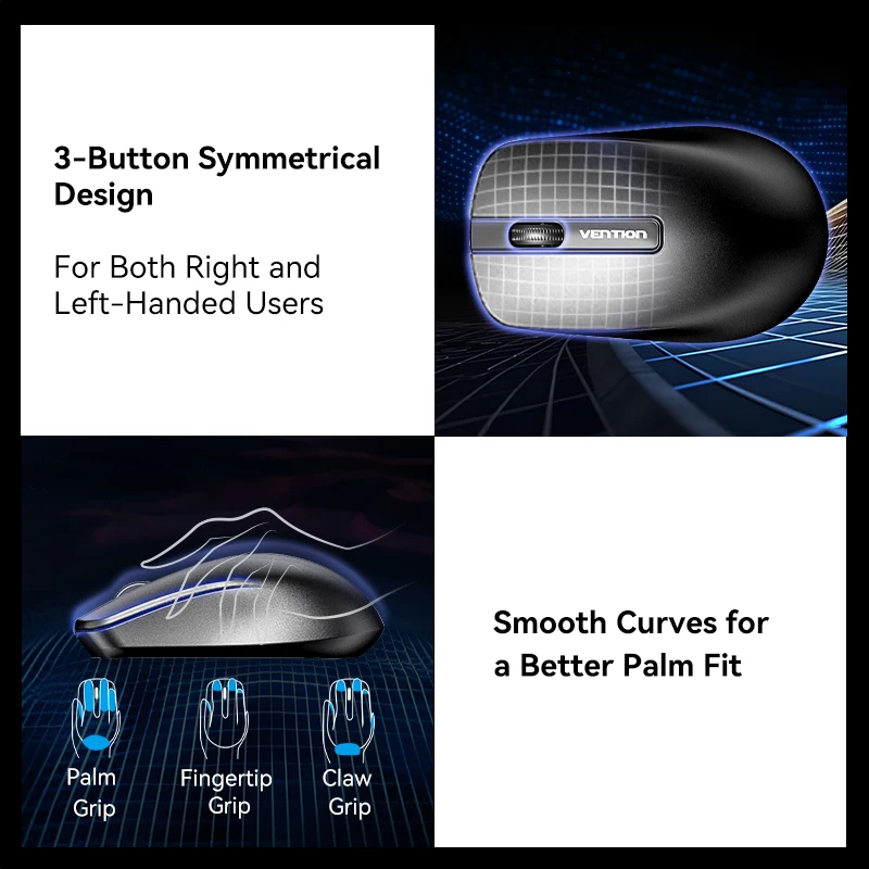 Ergonomic Wireless Mouse with USB Receiver
