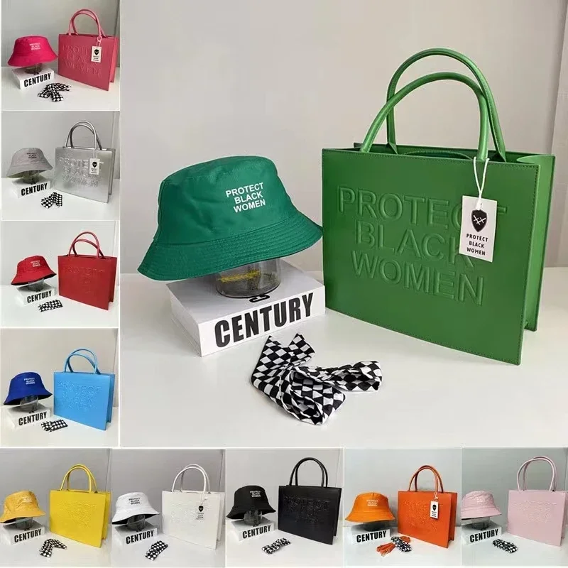 2023 Luxury TOTE Handbags for Women Bag Purse And Hat Set Ladies Leather Protect Black People Bag Women Set Bucket Hat