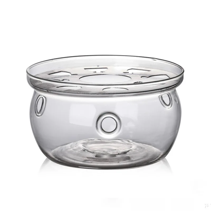 Heat resistant glass tea set round heating base tea warmer tea warmer glass insulation base candle
