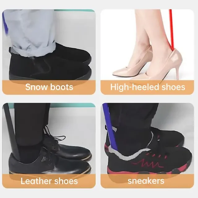1pc Extra long flexible plastic shoe horns do not require bending durable shoe spoons for pregnant women wearing shoe assistants 3