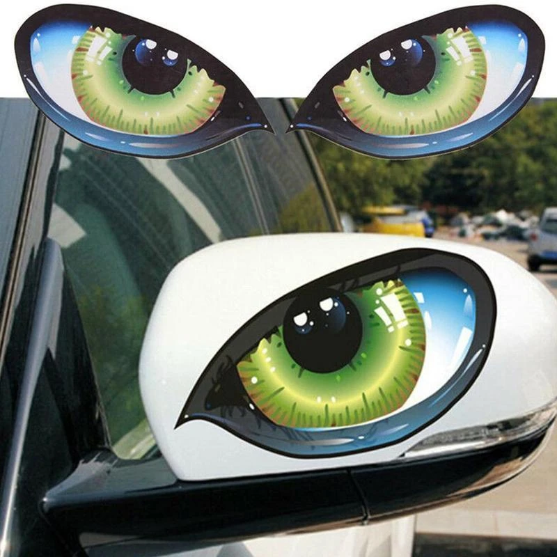 

2024 2Pcs Car Stickers 3D Stereo Reflective Cat Eyes Car Sticker Creative Rearview Mirror Sticker Decals Universal Eyes stickers