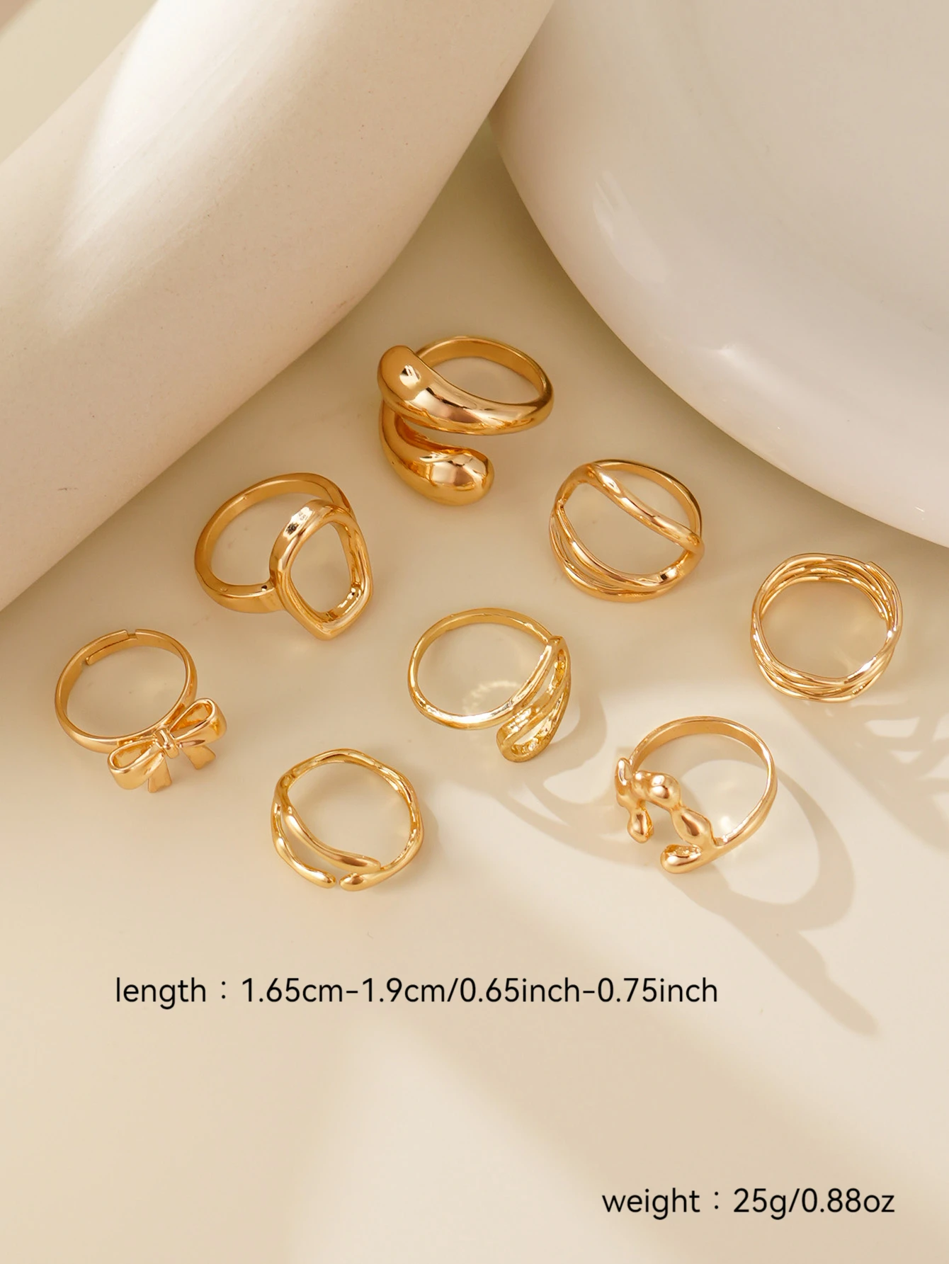 8pcs Ring Womens Jewelry Daily