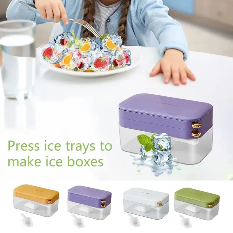 

32 Compartment Push Ice Compartment Ice Box Easy Release Food Grade Frozen Ice Cube Model With Lid Storage Ice Maker