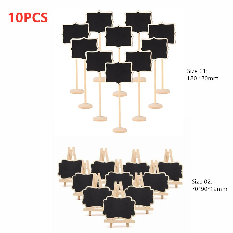 10pcs/set Mini Message Blackboard Wood Chalkboard Kids Wooden Memo Black Board Collapsible Writing Boards Message Board