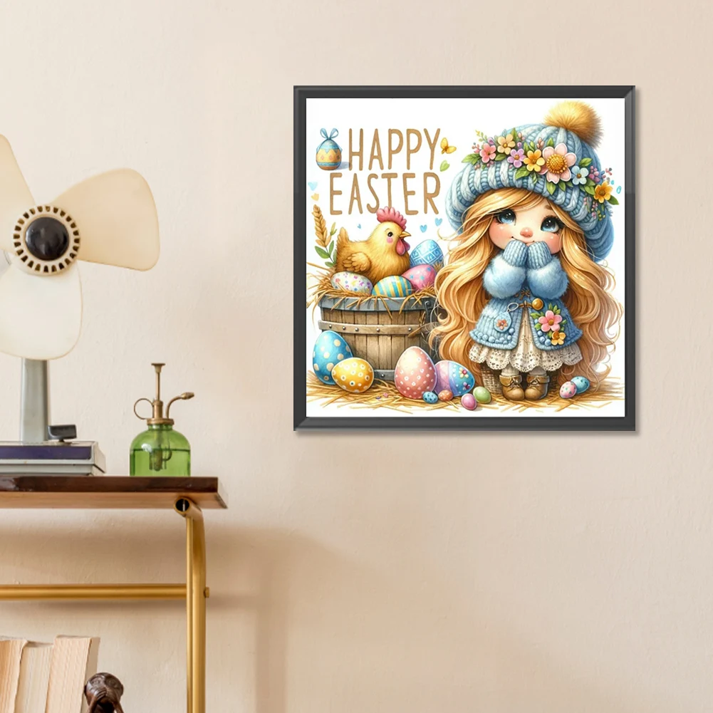 5D DIY Full Round Drill Diamond Painting 30*30CM Easter Gnome Egg Kit Home Decoration Art Craft Mosaic Painting