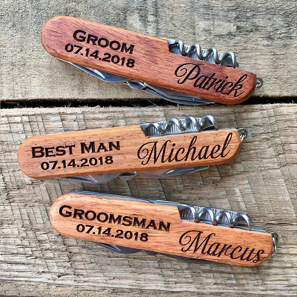 Folding Knife Personalized Swiss Knife Stainless Steel Army Folding Knives Portable Multi-tool Pocket Size Knife Groomsman Wedding Gift