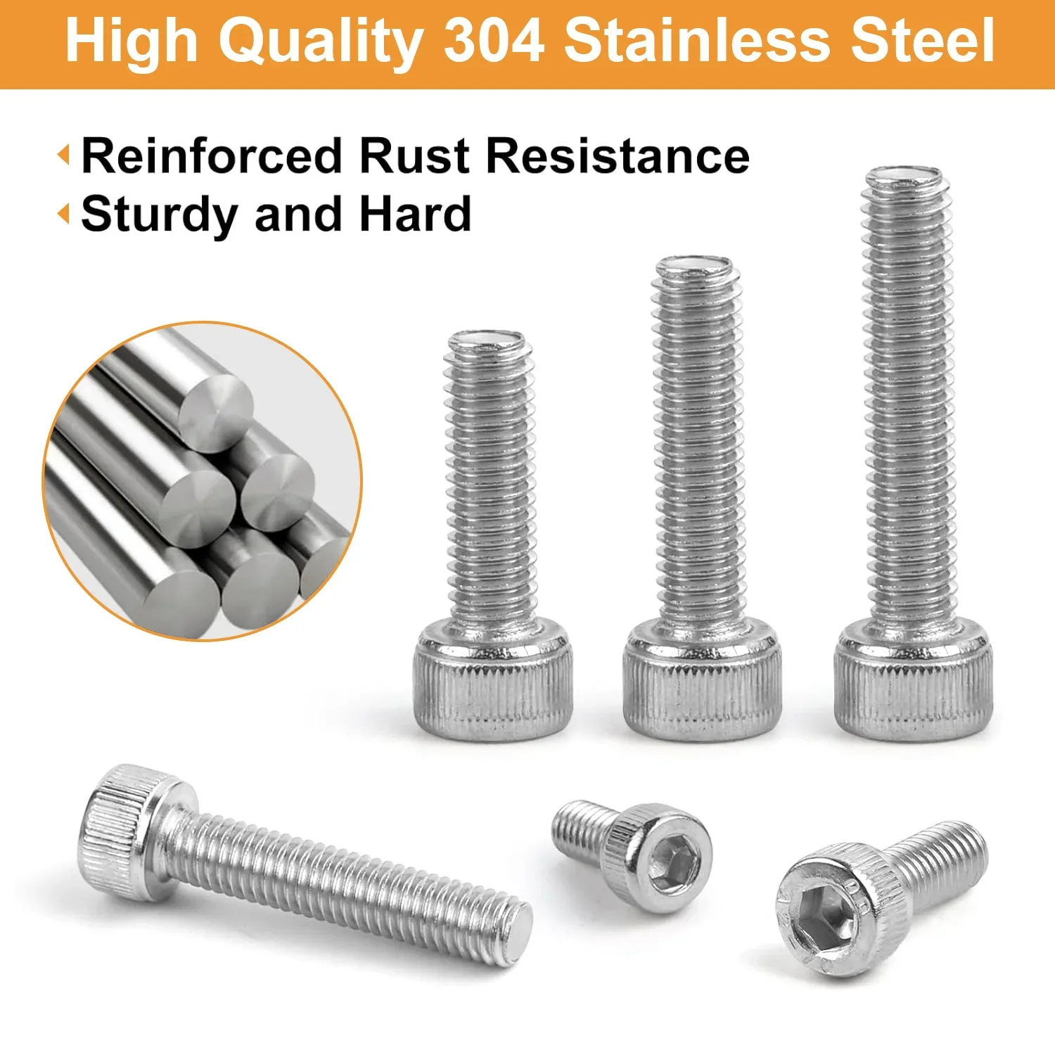 Description Picture 4 of item255Pcs M3 Stainless Steel Internal Hexagon Screws, M3x5/8/12/16/20/25/30mm Cup Head Internal Hexagon Screw Washer Nut Set