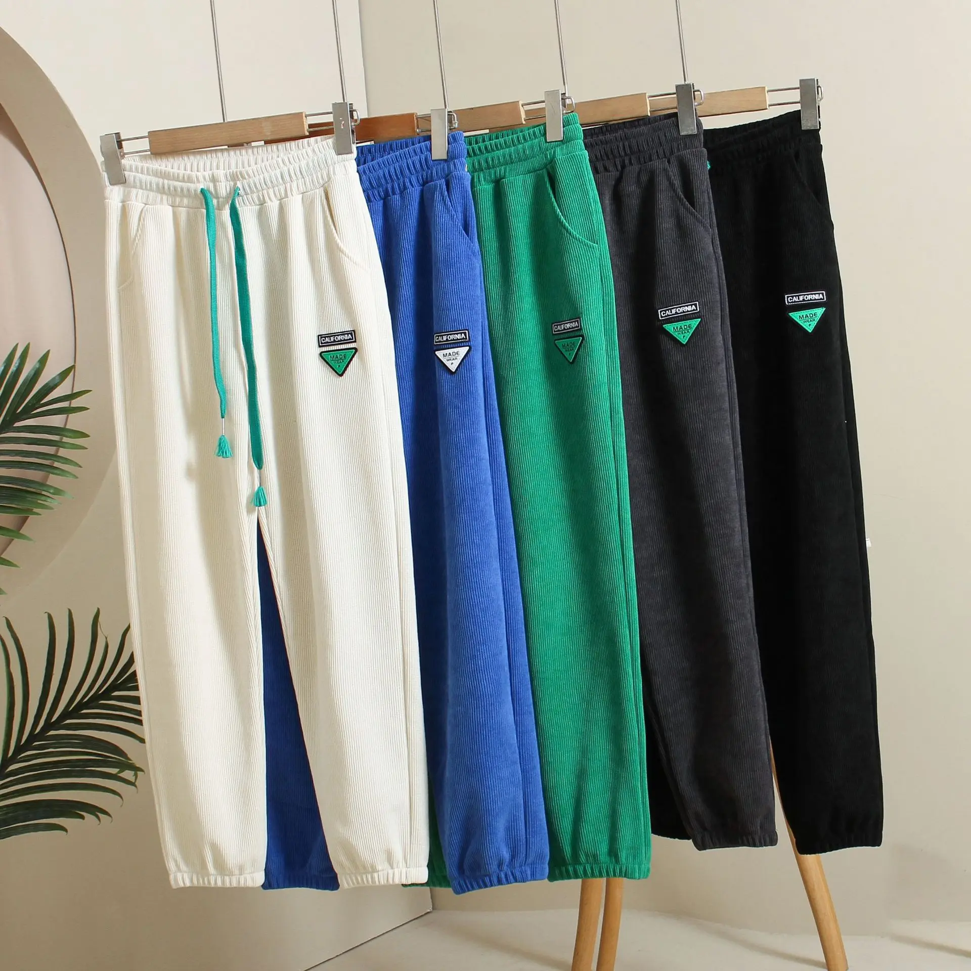 

Women Warm Winter Plush Thick Cashmere Corduroy Pants Female Casual Korean Style Sweatpants Loose Harem Long Trousers Joggers