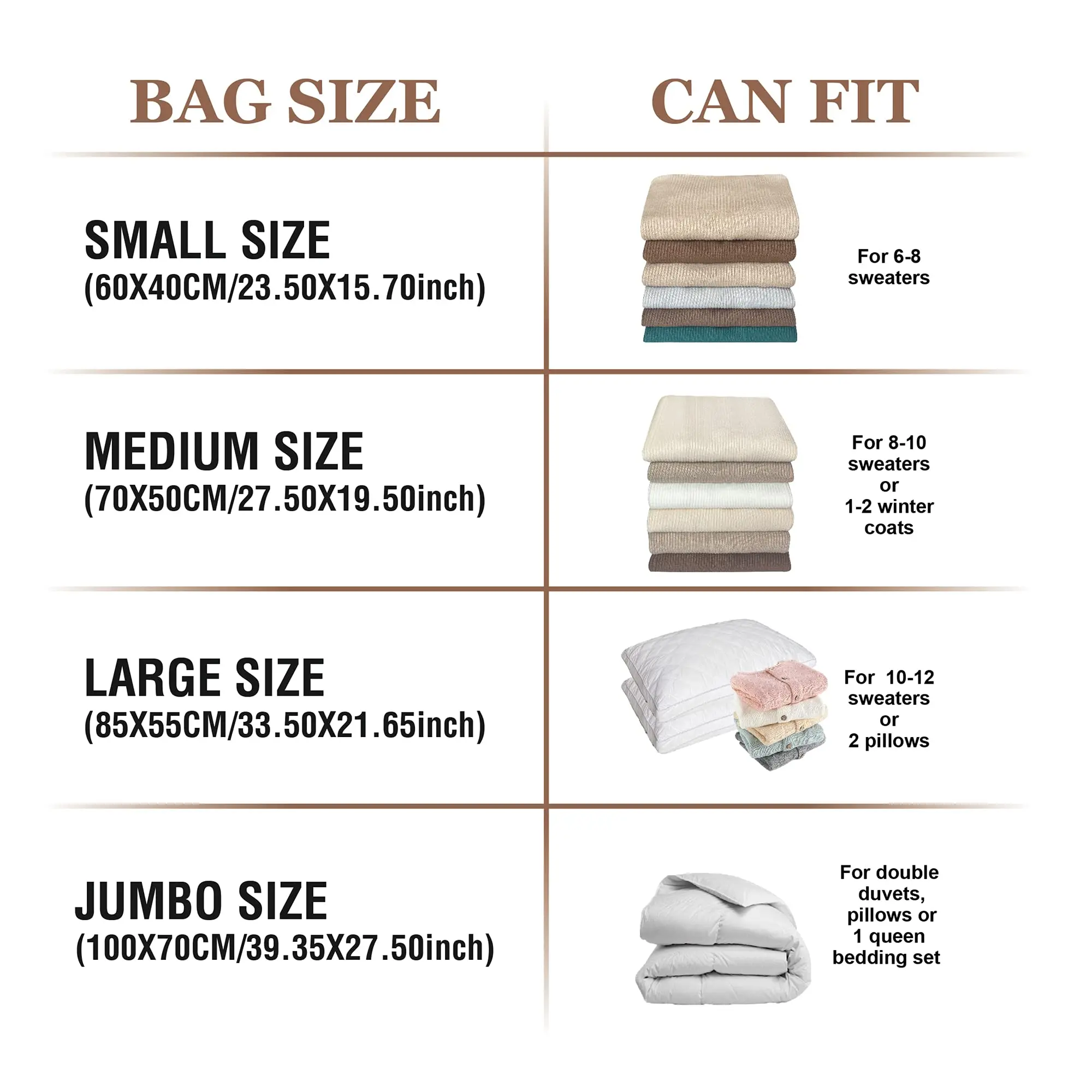 Vacuum Storage Bags 10 Small, Space Saver Seal Bags for Clothing Blankets Comforters Pillows Bedding Travel Luggage Carry-On 4