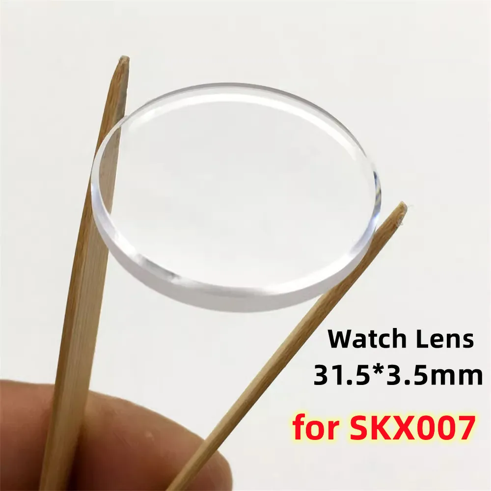 31.5mm Beveled Ceramic Bezel Sapphire Watch Glass Transparent Lens 3.5mm Thick Round Glass for SKX007 Movement Watch Repair Part bliger self winding men watch sapphire glass date indicator mental band rotating bezel miyota movement