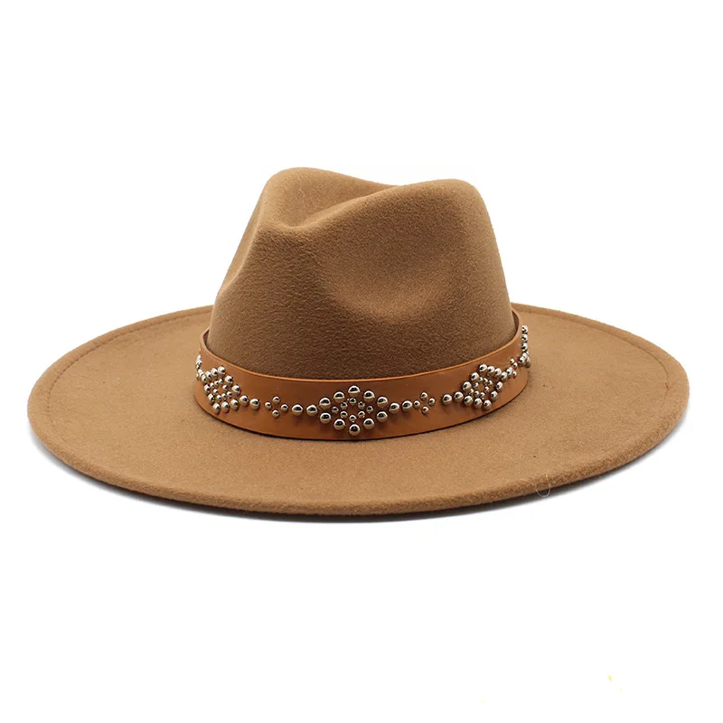 

Autumn And Winter Big Brim Jazz Top Hat Men S And Women S Fashion Casual 9 5CM Wide Brim Fedora Hat Felt Cap