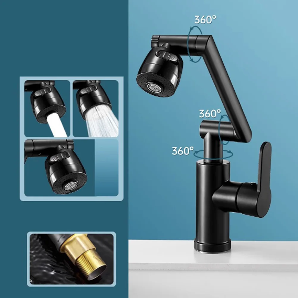 

Universal Rotating Faucet Home Kitchen Hot And Cold Washbasin Dishwashing Faucet 10-Mode Powerful Flow Shower Head Water Saving
