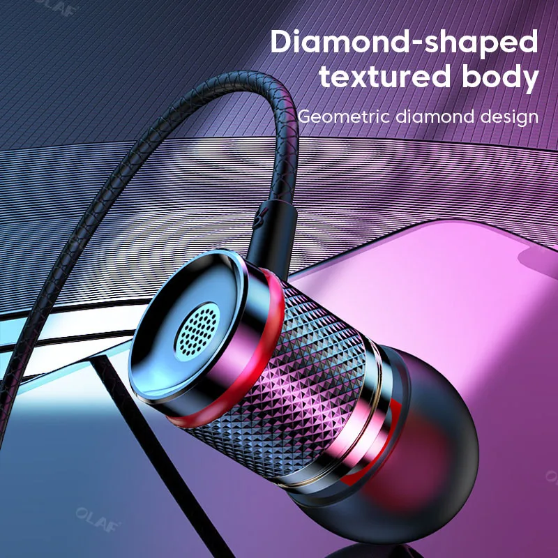 OLAF Wired Headphones DAC Type-C 3.5mm Headset 9D Bass Stereo Earbuds In-Ear Handsfree Earphones For Samsung S20 S10 Xiaomi POCO 4