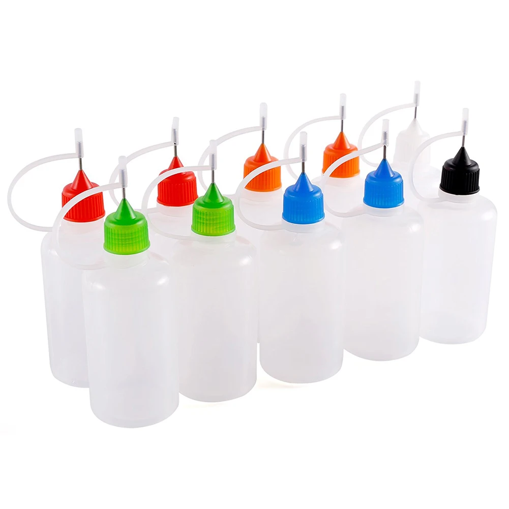 5pcs 5ml 120ml Empty Plastic Squeezable Bottles with Needle Caps Liquid