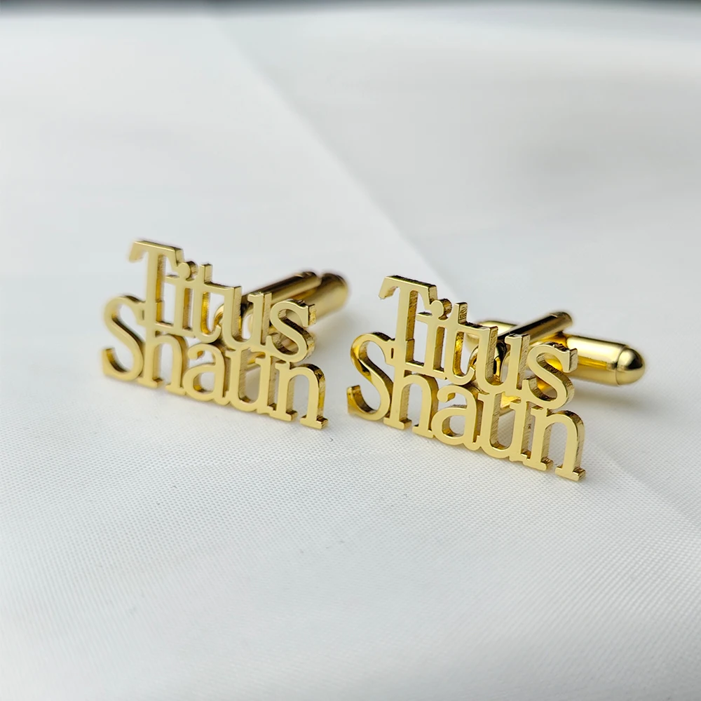 Custom Name Cufflinks Men's Buttons Wedding Gifts For Men New Shirt Letter Cufflinks Cuff Men's Accessories