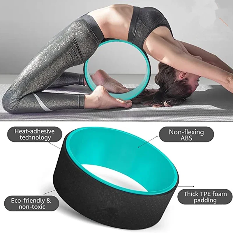 Gym Fitness Yoga Tools EVA Foam Yoga Blocks Wheel Premium Back Roller For Pose Backbend Stretching Pilates