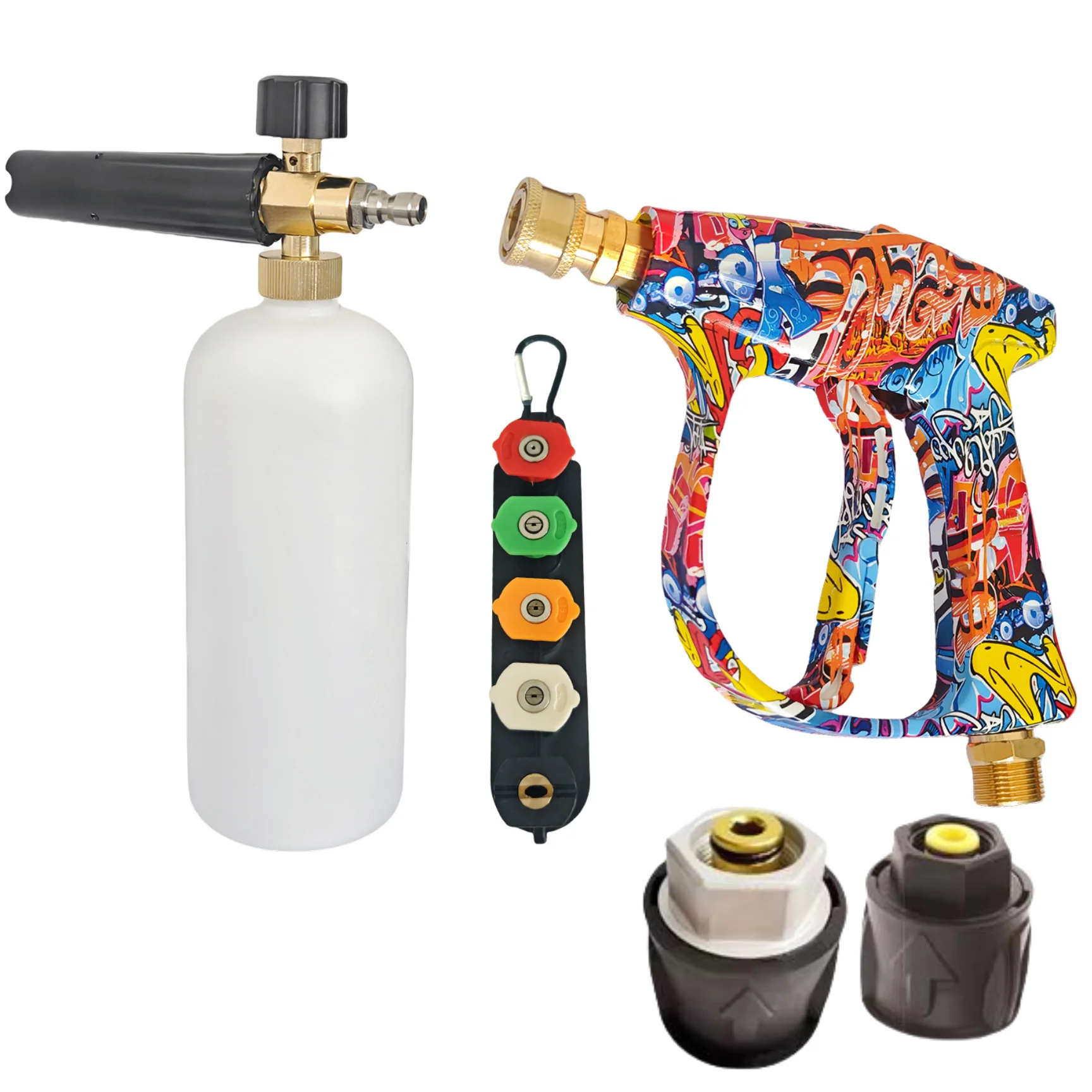4350PSI High-Pressure Water Gun, Graffiti Design,1L Foam Spray Gun