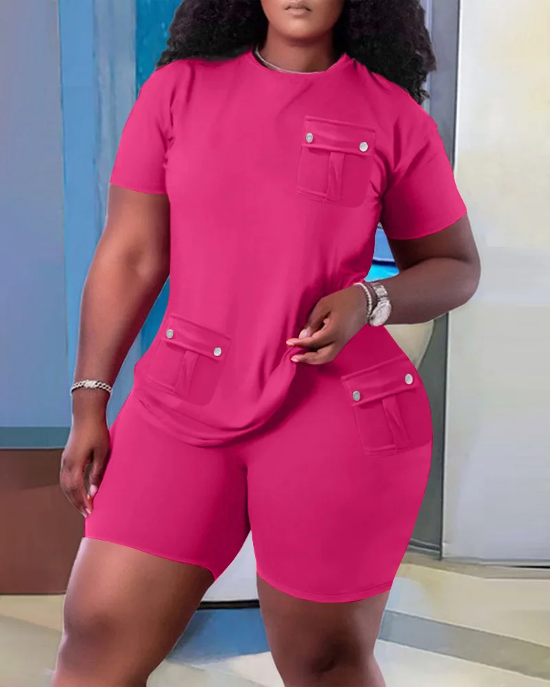 

2023 Summer Sexy African Women Short Sleeve O-neck Polyester 2 Pieces Sets Top and Pant Matching Sets African Clothes for Women
