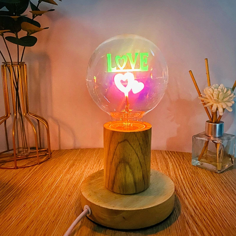 Flame Love Glass Table Lamps For Girls Bedroom And Study Reading Night