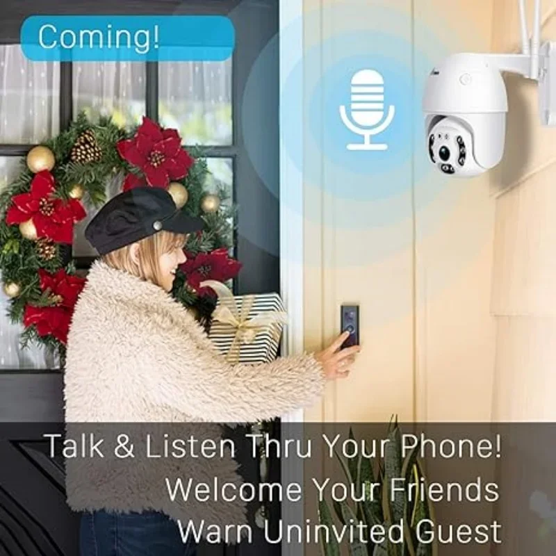 Outdoor 360° PTZ Security Camera IP66 Waterproof IR Night Vision Motion Detection WiFi Remote View for Home Yard Villa Garden 6