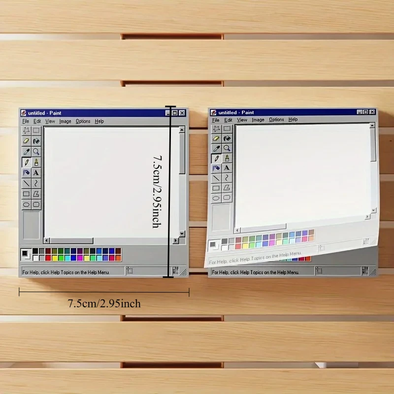 Sticky Notes3 Type 150Sheets Retro Computer Drawing Pad Square Design Perfect for Artists and Office Use Ideal for Creating - 3