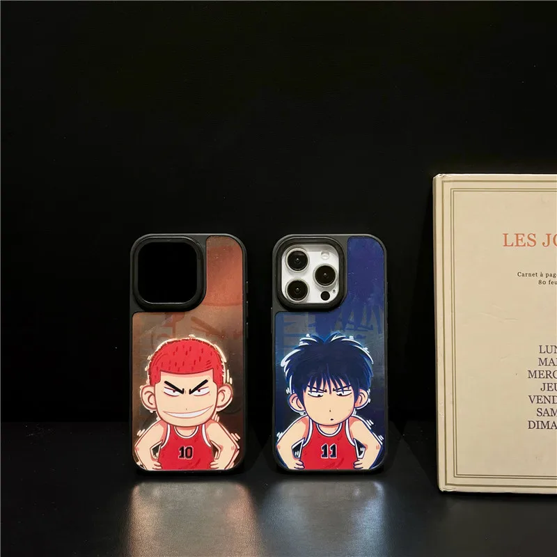 Slam Dunk Anime Electroplated Silver Case – iPhone 11–16 Pro Max