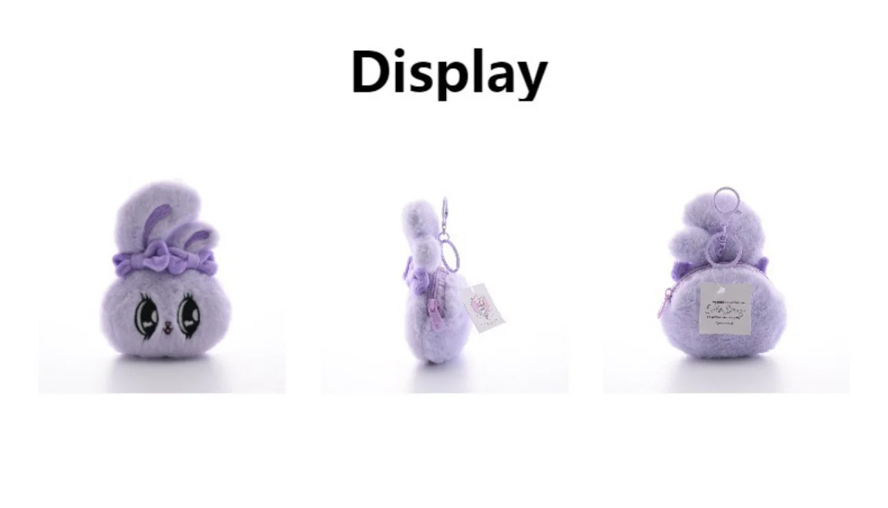 13cm kawaii große Augen Kaninchen Plüsch tier Schatz Bowknot Schlüssel bund schöne Rucksack Geldbörse Tasche Handtasche gefüllt Anhänger Geschenk – Detail 4
